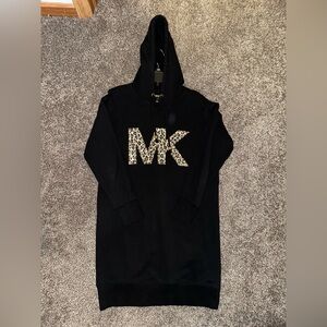 Michael Kors Black Logo Hoodie Dress